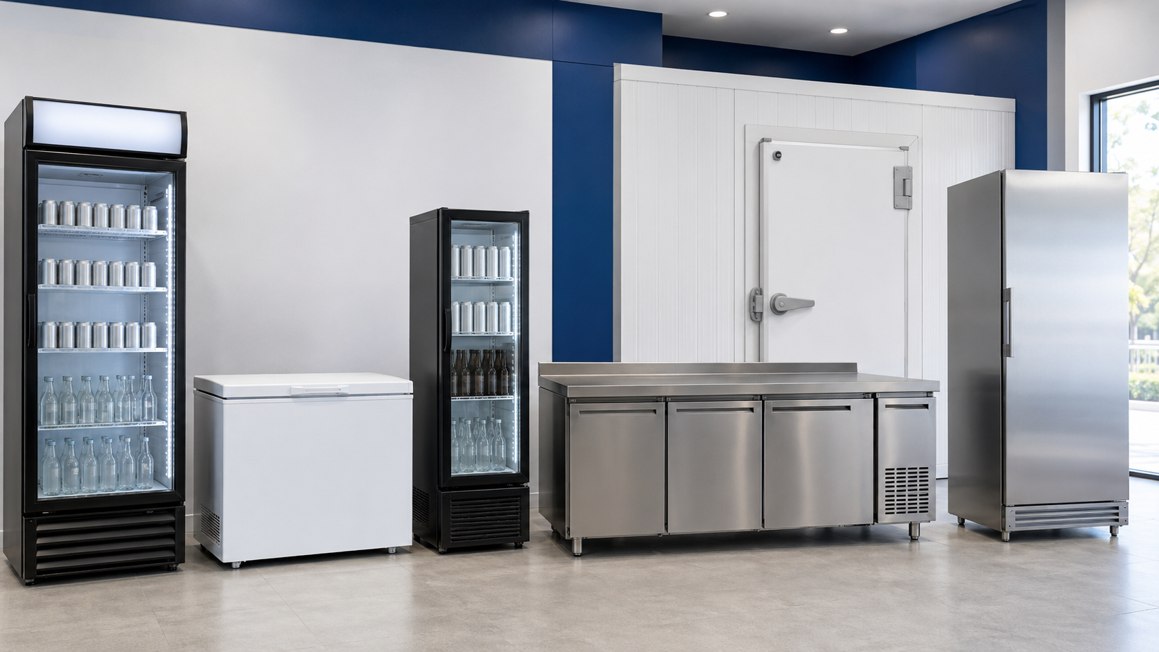 Equipamentos de refrigeração: geladeira, freezer, cervejeira, expositor, balcão e câmara fria